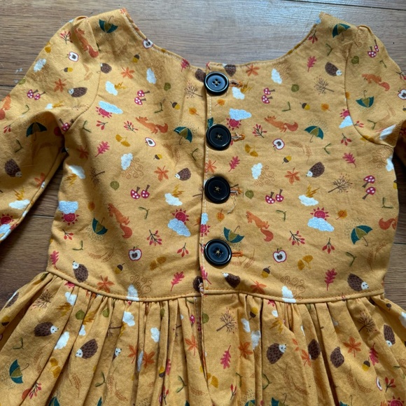 Girls Handmade Forest Critters Dress - Picture 2 of 6